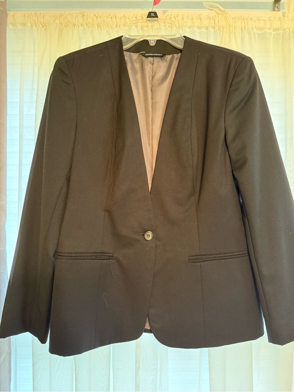 Womens Black Tailored One-Button Blazer